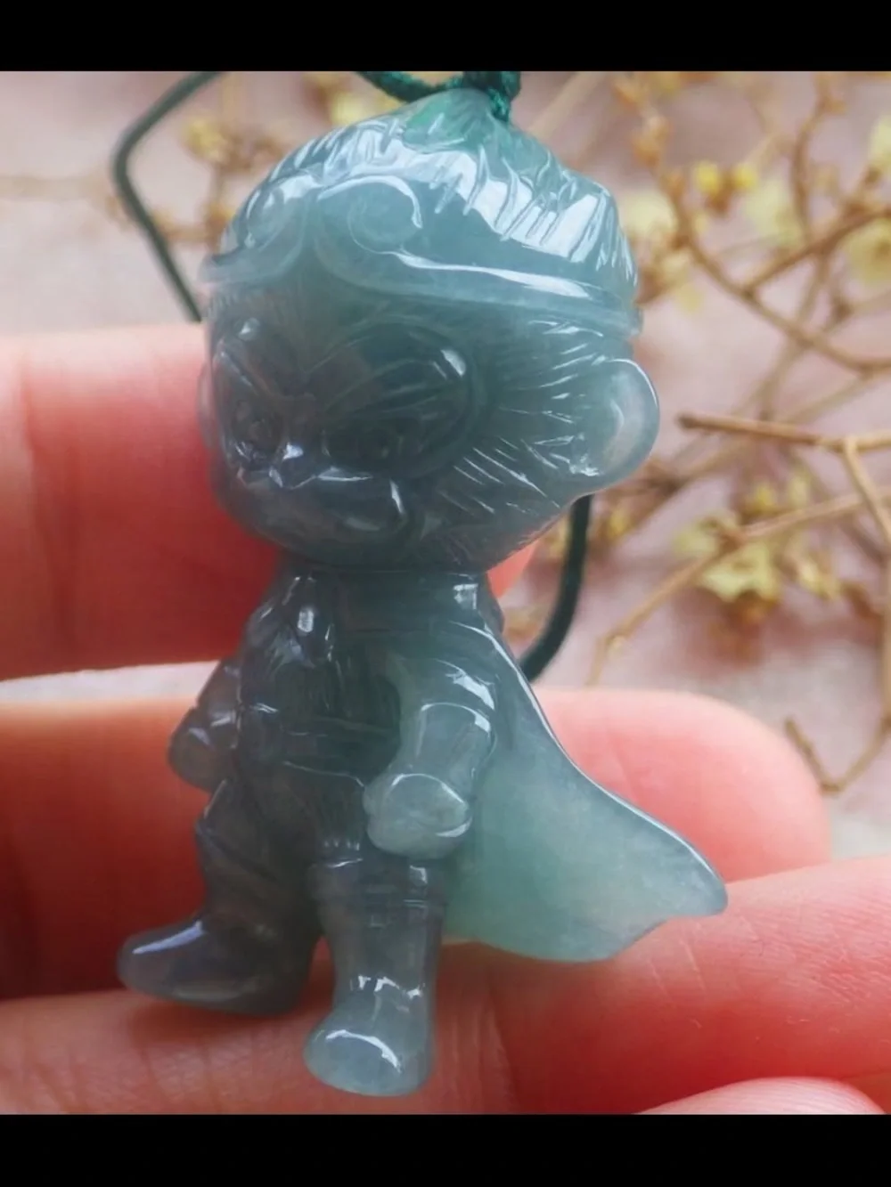 Certificate Jadeite Jade Pendant Green Monkey Sun Wukong The Monkey King